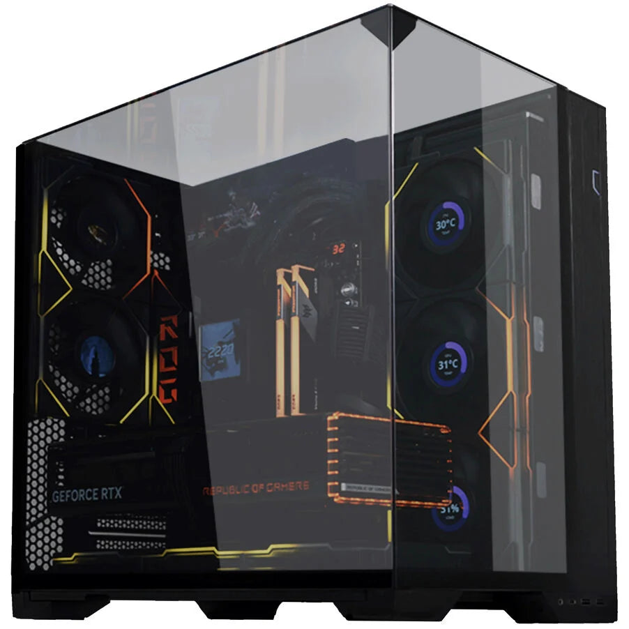 Lian Li O11 Vision Compact PC-Gehäuse, Midi-Tower, E-ATX, Tempered Glass - schwarz Lian Li