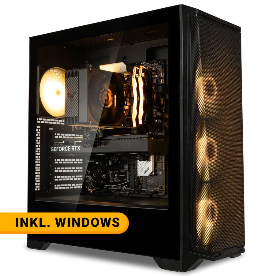 King Forge Gaming-PC Silber, AMD Ryzen 5 9500F, RTX 5060Ti 16GB, Phanteks Eclipse G370A – Fertig-PC mit Windows