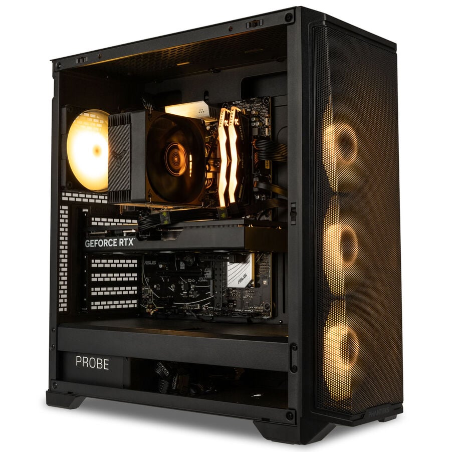 King Forge Gaming-PC Silber, AMD Ryzen 5 9500F, RTX 5060Ti 16GB, Phanteks Eclipse G370A – Fertig-PC mit Windows