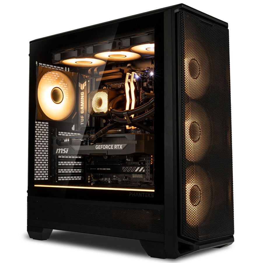 King Forge Gaming-PC Platin, AMD Ryzen 7 7800X3D, RTX 5070 Ti, Phanteks Eclipse G400A – Fertig-PC